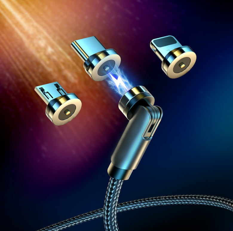 TORQ Magnetic Charging Cable — 360° Rotating Braided Nylon