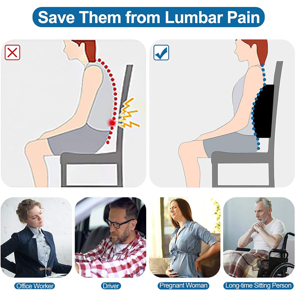 TORQ Lumbar Support Cushion — Memory Foam Back Pillow