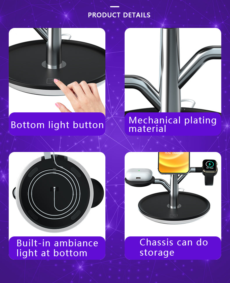 TORQ 3-in-1 Wireless Charging Station — 15W Fast Charge Dock