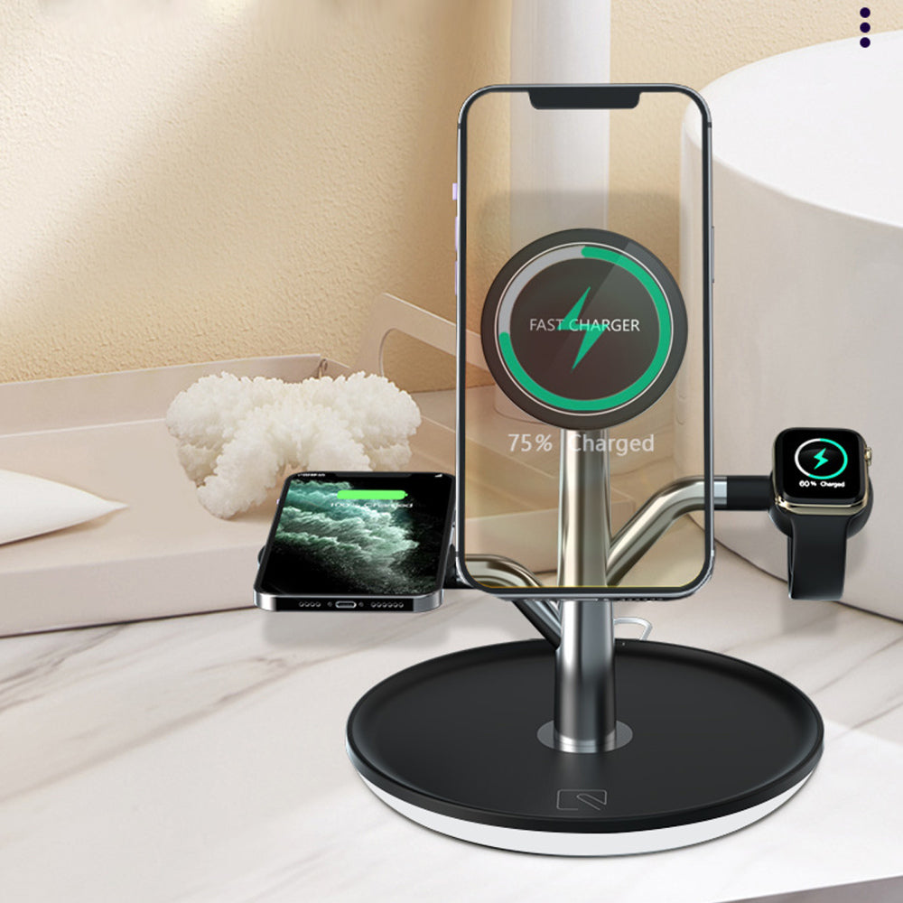 TORQ 3-in-1 Wireless Charging Station — 15W Fast Charge Dock